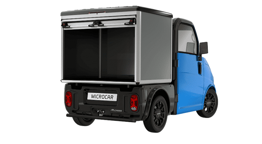 Hintenansicht des Leicht-Pickup Microcar CROSS